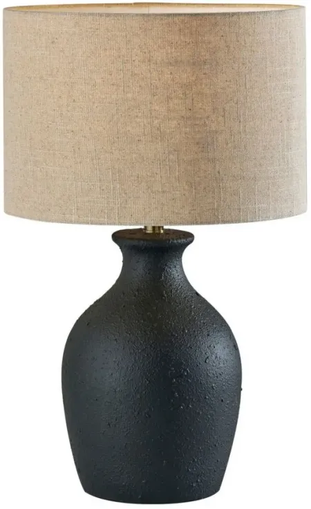 Margot Table Lamp in Black Textured Ceramic by Adesso Inc