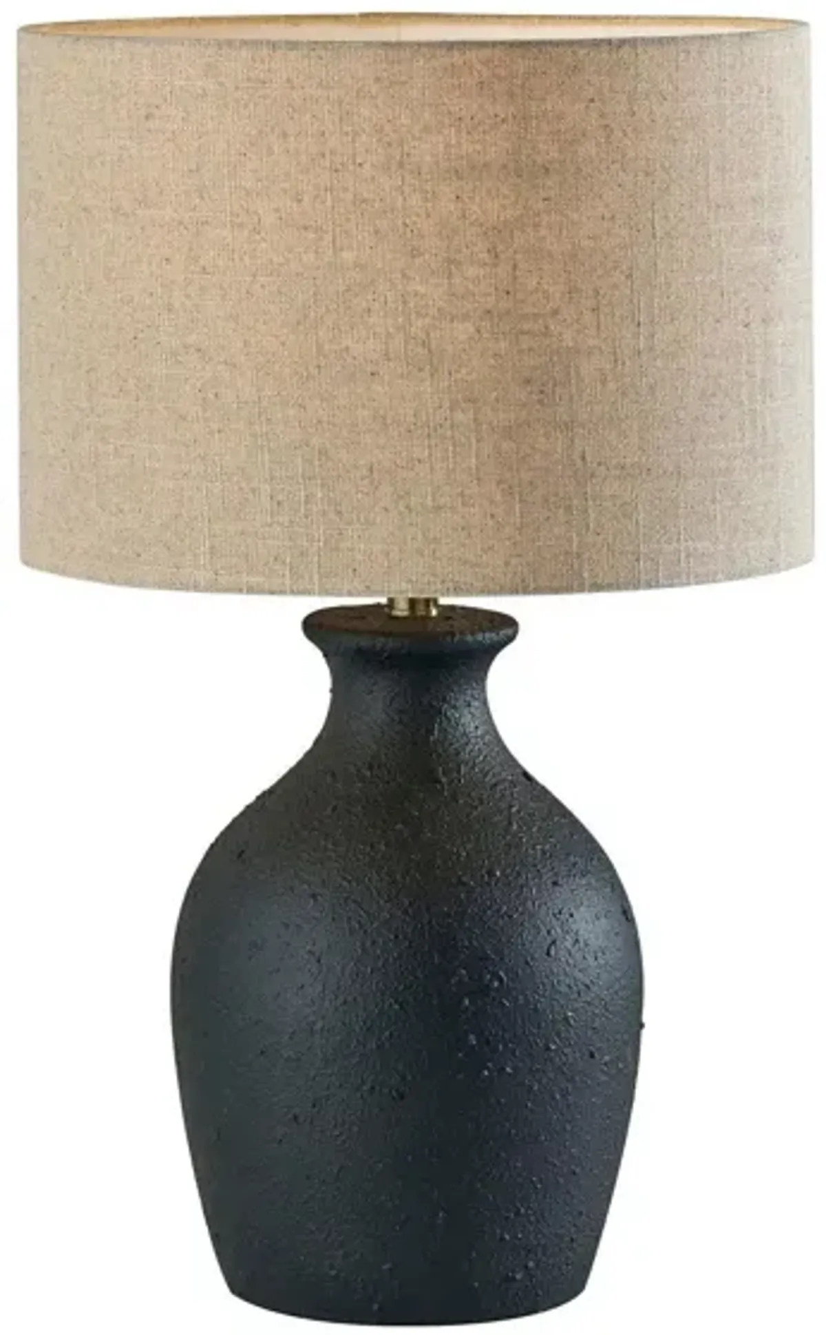 Margot Table Lamp in Black Textured Ceramic by Adesso Inc