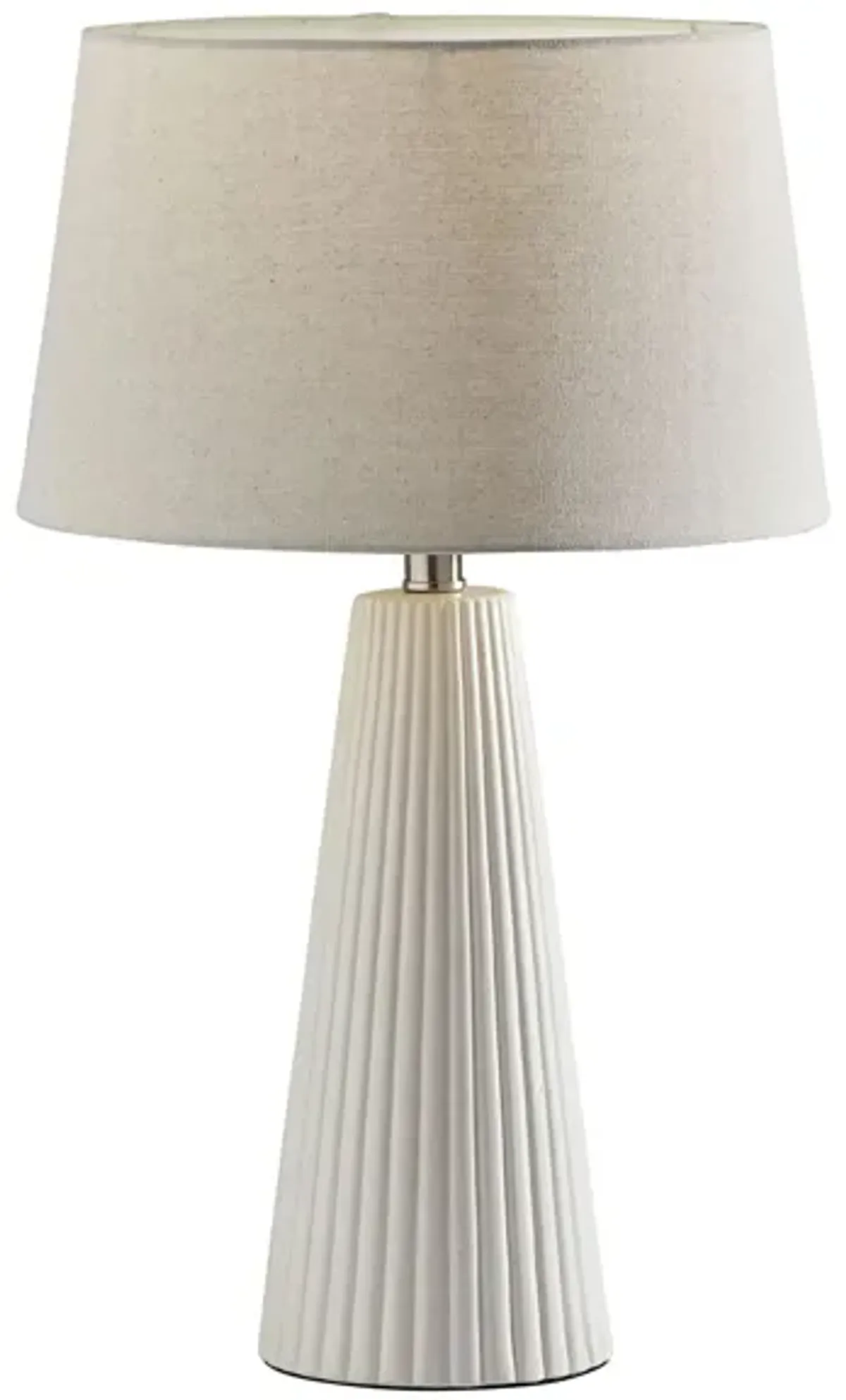 Lana Ribbed Table Lamp Set of 2 in Off-White Ribbed Ceramic by Adesso Inc