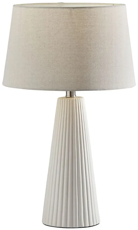 Lana Ribbed Table Lamp Set of 2 in Off-White Ribbed Ceramic by Adesso Inc