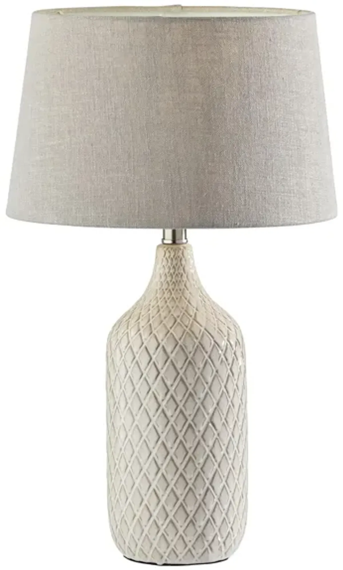 Kathryn 2-pc. Table Lamp Set in Off-White/Grey/Natural Textured Ceramic by Adesso Inc