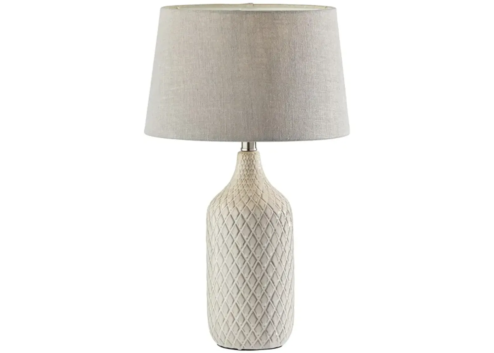 Kathryn 2-pc. Table Lamp Set in Off-White/Grey/Natural Textured Ceramic by Adesso Inc