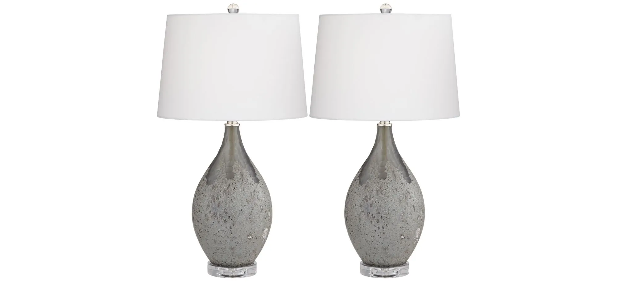 Volcanic Shimmer Table Lamps: Set of 2 in Smoke Grey by Pacific Coast
