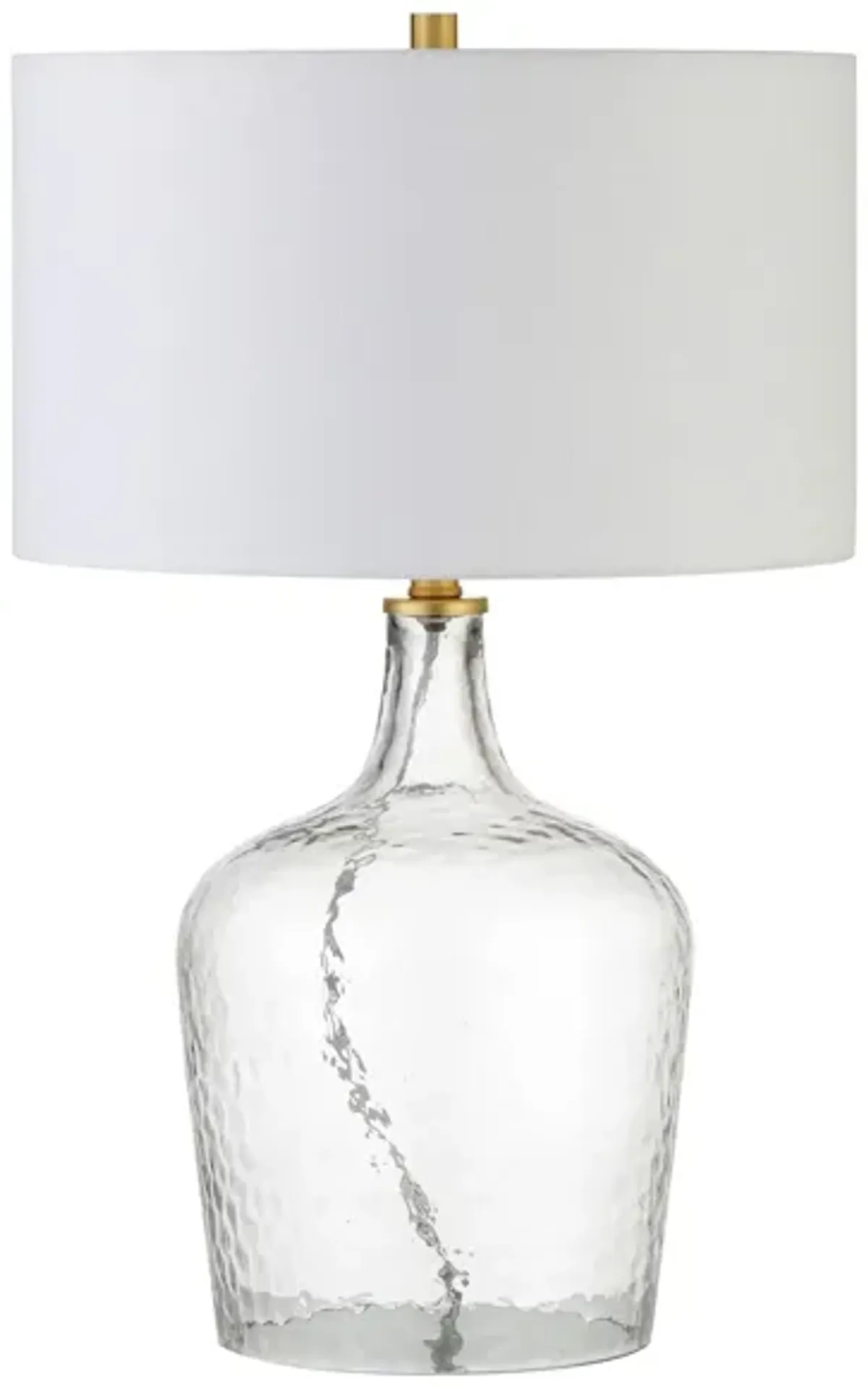 Bosco Table Lamp in Textured Clear Glass/Brass by Hudson & Canal