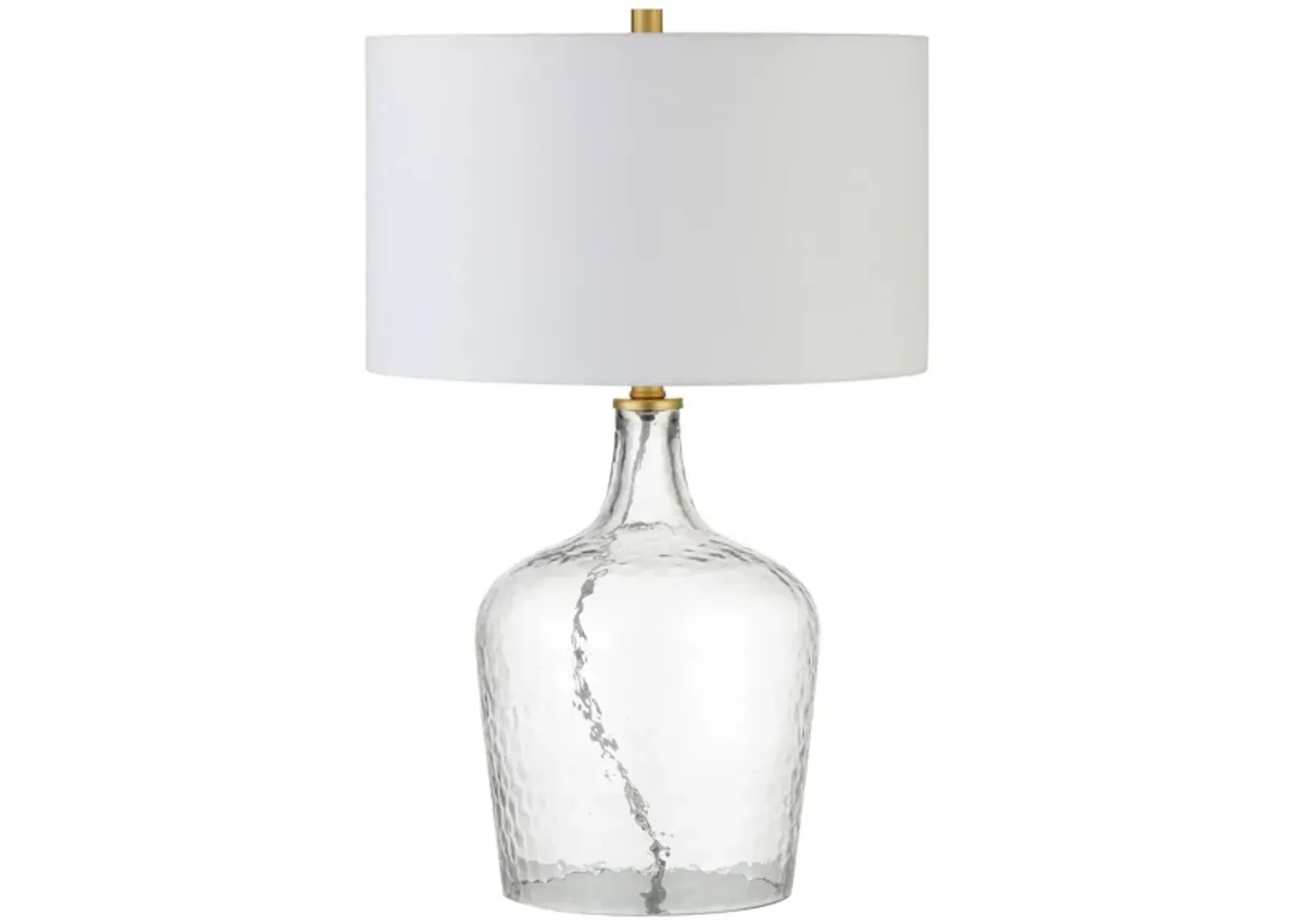 Bosco Table Lamp in Textured Clear Glass/Brass by Hudson & Canal