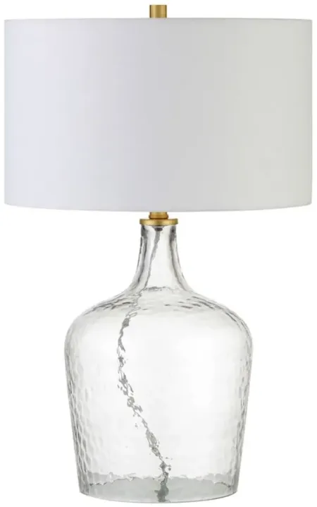 Bosco Table Lamp in Textured Clear Glass/Brass by Hudson & Canal