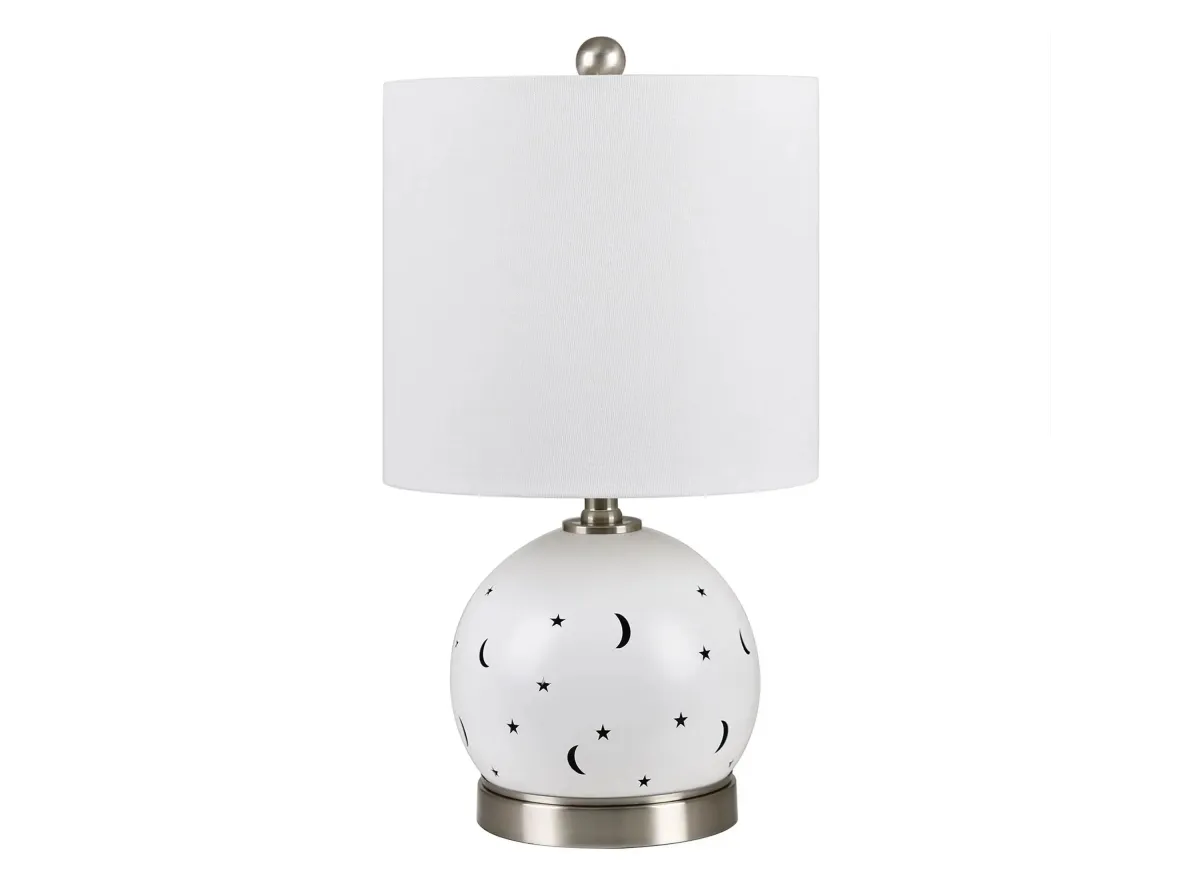 Moon and Stars Table Lamp in White by Crestview Collection