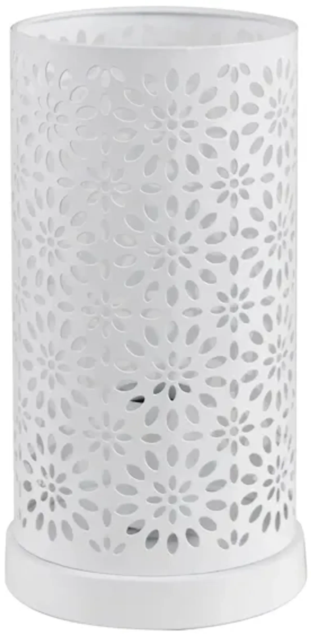 Flower Laser-Cut Table Lamp in White by Crestview Collection