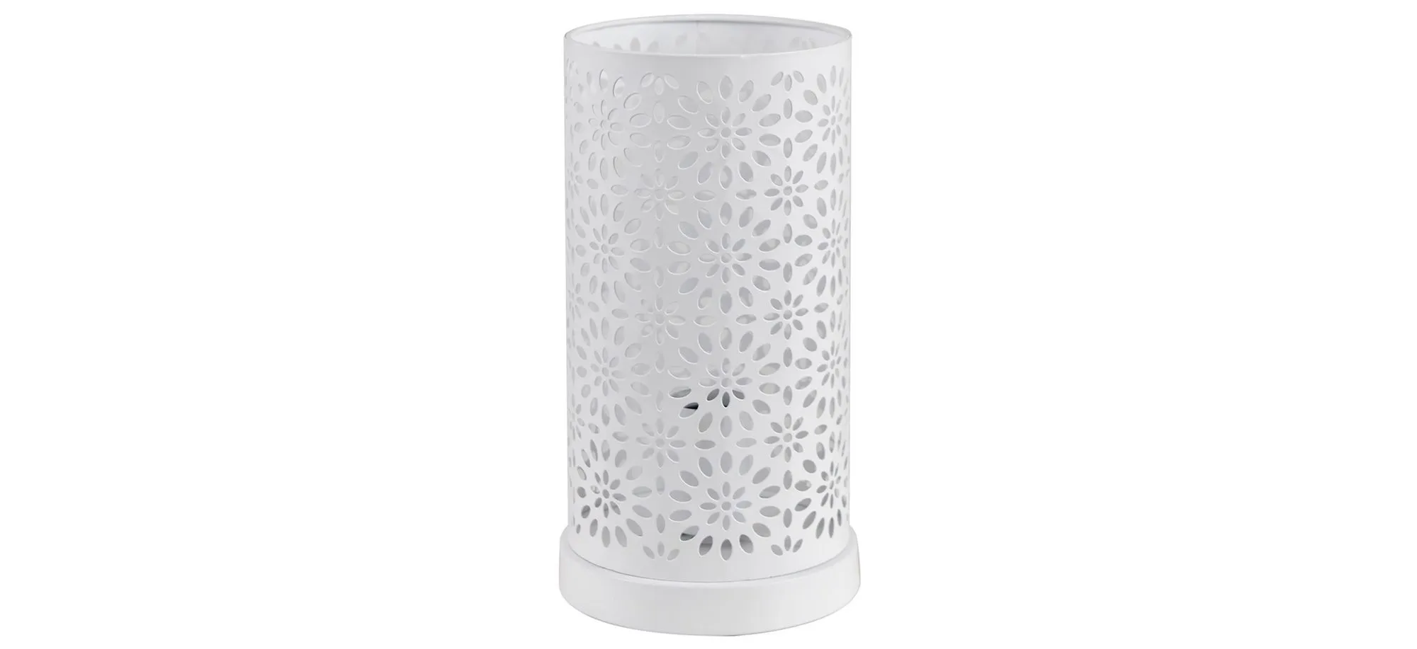 Flower Laser-Cut Table Lamp in White by Crestview Collection