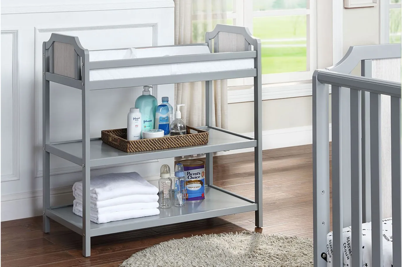 Brees Changing Table in Gray/Graystone by Heritage Baby