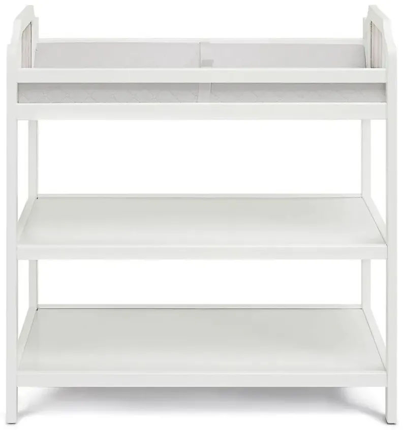 Brees Changing Table in White/Graystone by Heritage Baby