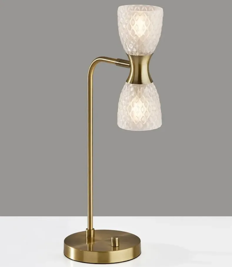 Nina LED Desk Lamp in Antique Brass by Adesso Inc