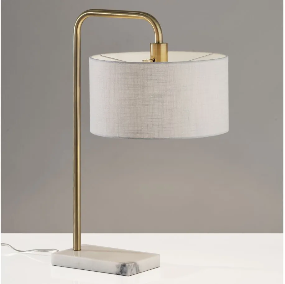 Justine Antiqued Table Lamp in Antique Brass by Adesso Inc