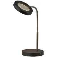 Holmes LED Magnifier Desk Lamp w/Smart Switch in Brushed Steel & Black by Adesso Inc