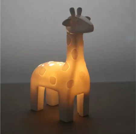 Giraffe Table Top Night Light Lamp in White by Lambs & Ivy