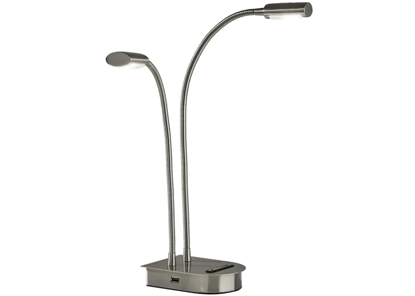 Eternity 2 Light Desk Lamp in Brushed Steel by Adesso Inc