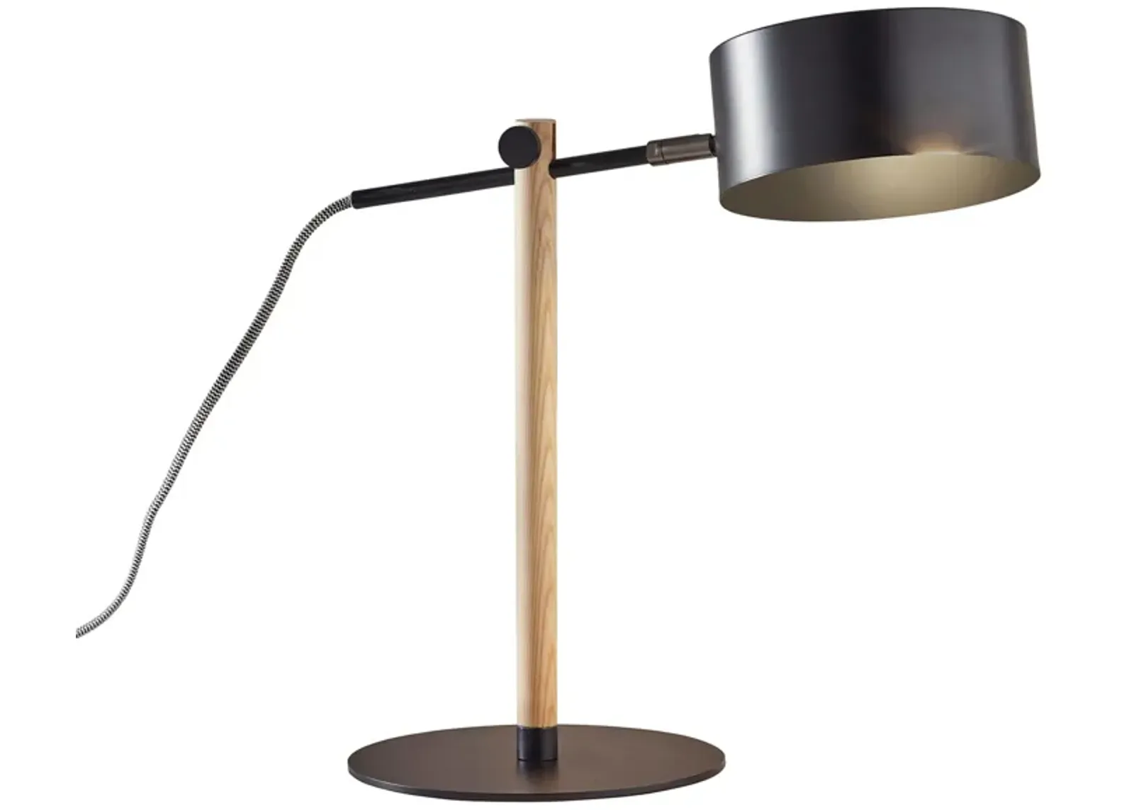 Dylan Desk Lamp in Natural Wood w/ Black Metal by Adesso Inc