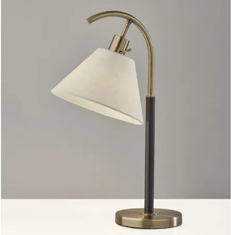 Jerome Table Lamp in Black w. Antique Brass Accent by Adesso Inc
