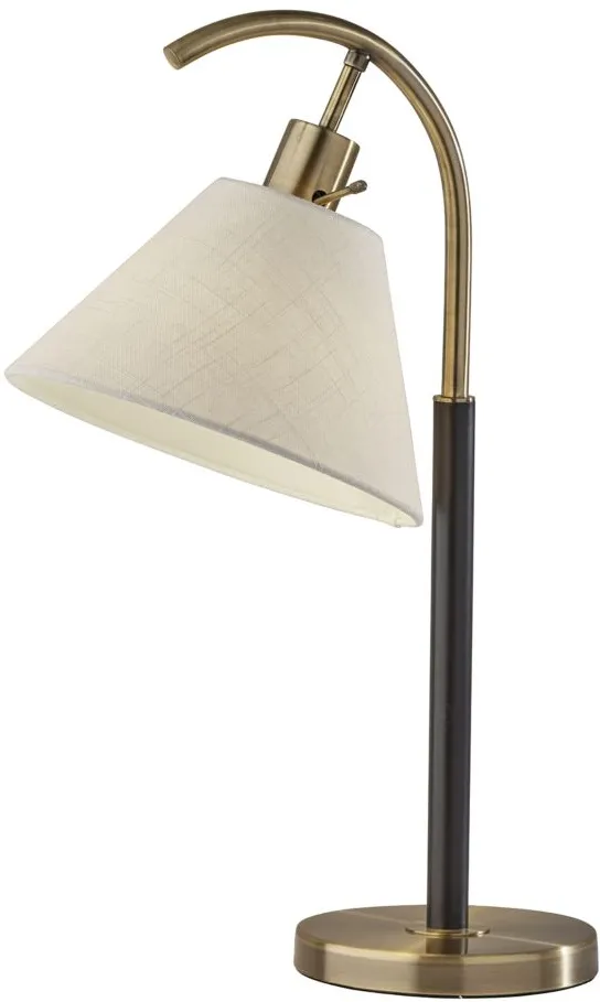 Jerome Table Lamp in Black w. Antique Brass Accent by Adesso Inc