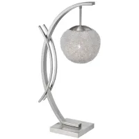 Great Era Table Lamp in Satin Nickel by Bellanest