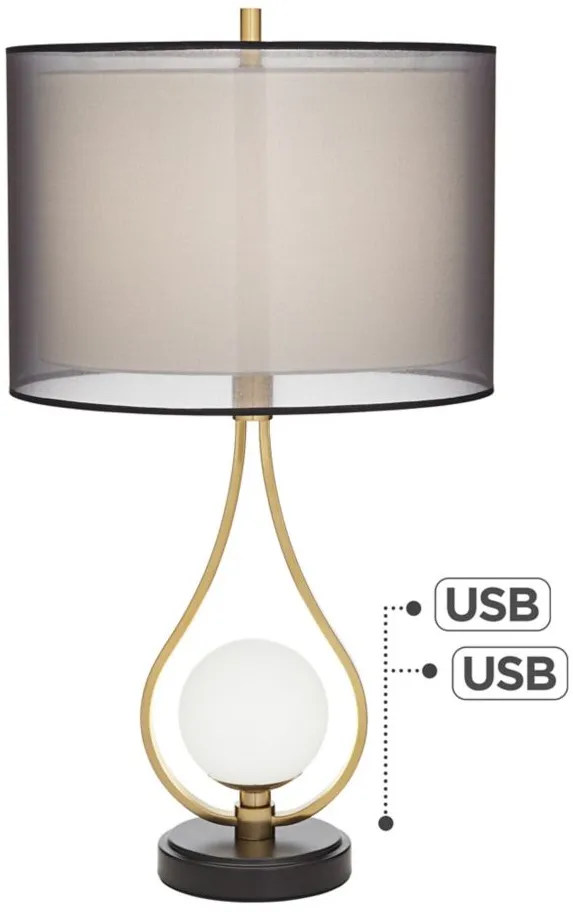 Lydia Table Lamp in Warm Gold by Pacific Coast