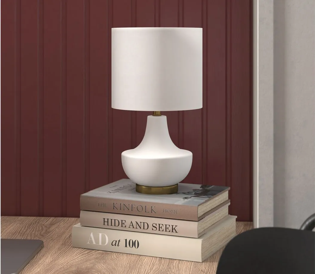 Ana Mini Accent Lamp in Matte White by Hudson & Canal