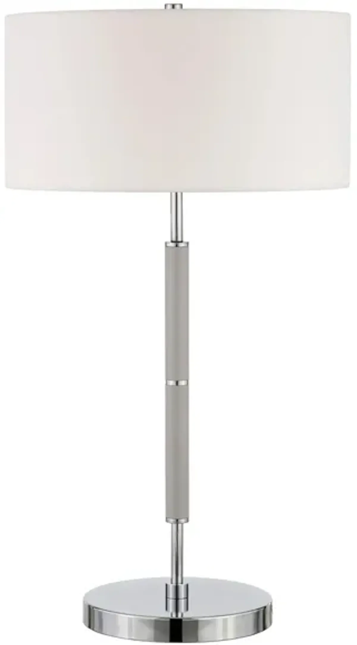 Cassius 2-Bulb Table Lamp in Cool Gray/Nickel by Hudson & Canal