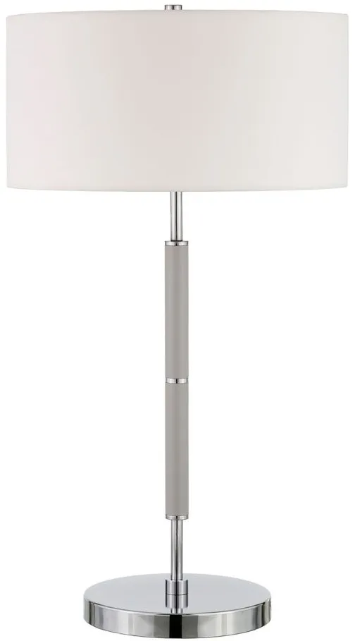 Cassius 2-Bulb Table Lamp in Cool Gray/Nickel by Hudson & Canal