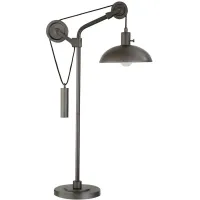Hariman Table Lamp in Aged Steel by Hudson & Canal