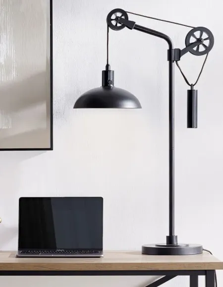 Hariman Table Lamp in Blackened Bronze by Hudson & Canal