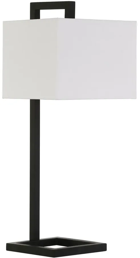 Lyssa Square Base Table Lamp in Blackened Bronze by Hudson & Canal