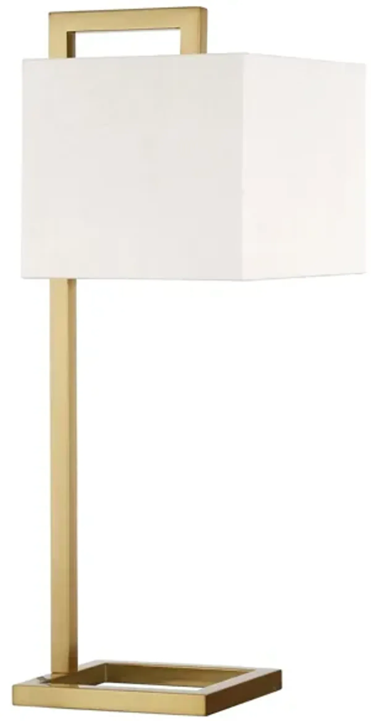 Lyssa Square Base Table Lamp in Brass by Hudson & Canal