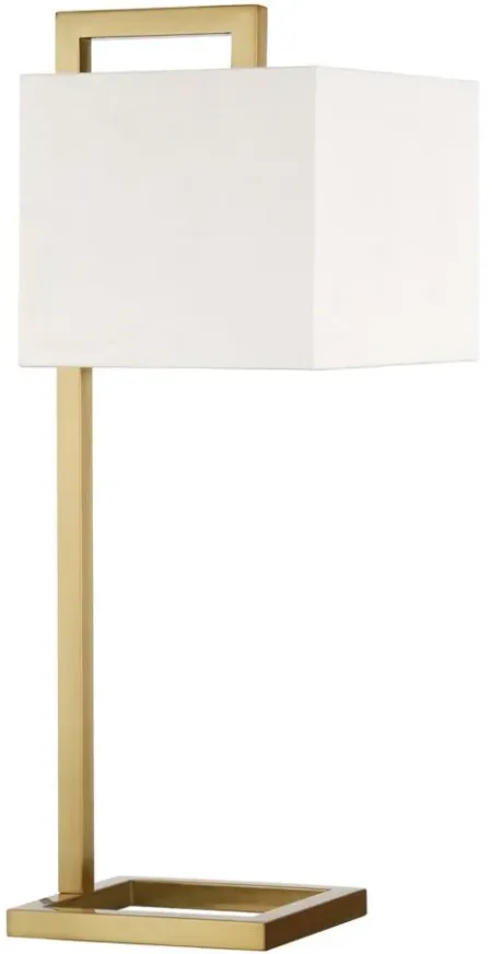 Lyssa Square Base Table Lamp in Brass by Hudson & Canal