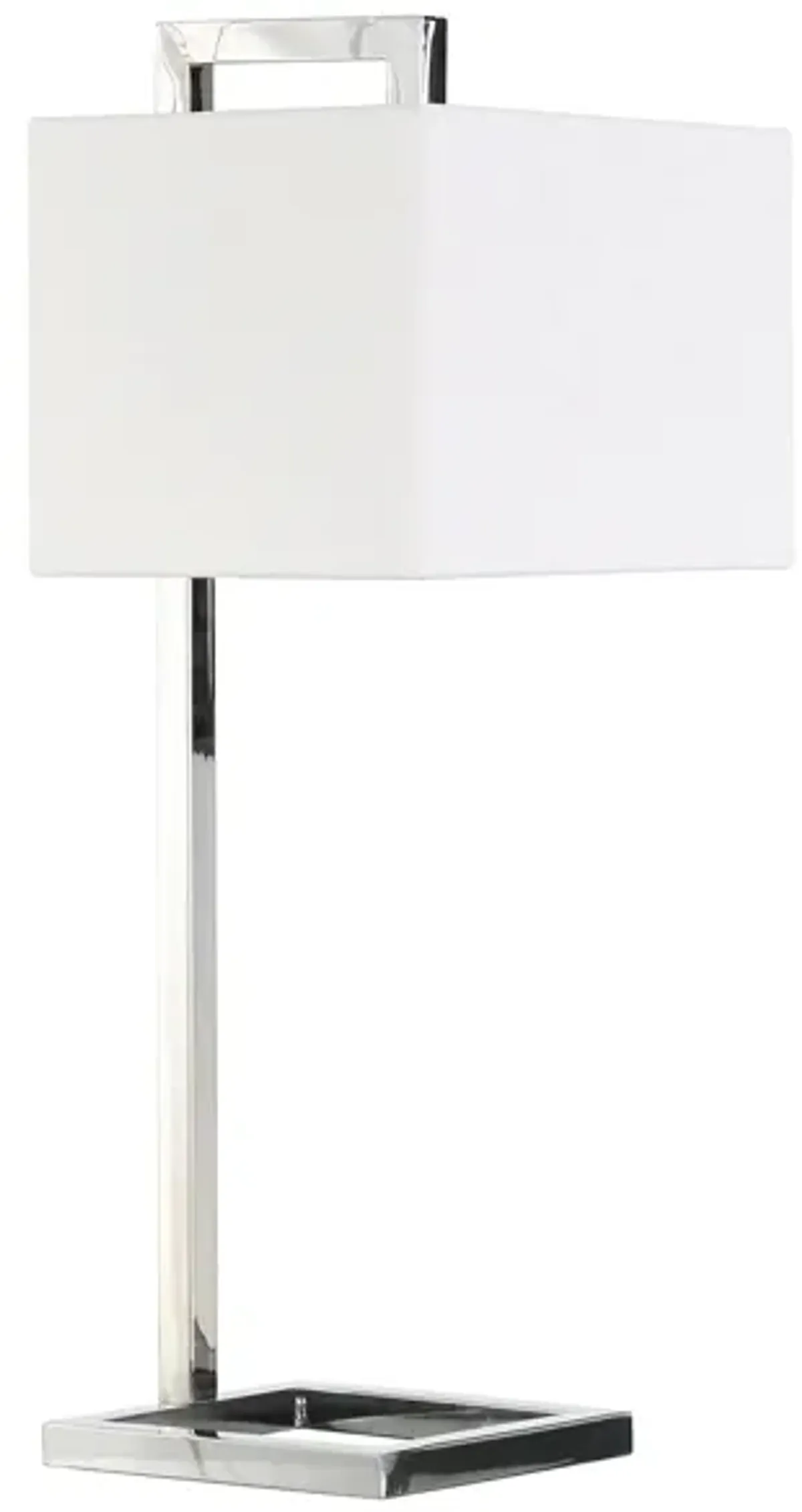 Lyssa Square Base Table Lamp in Polished Nickel by Hudson & Canal