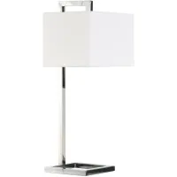 Lyssa Square Base Table Lamp in Polished Nickel by Hudson & Canal
