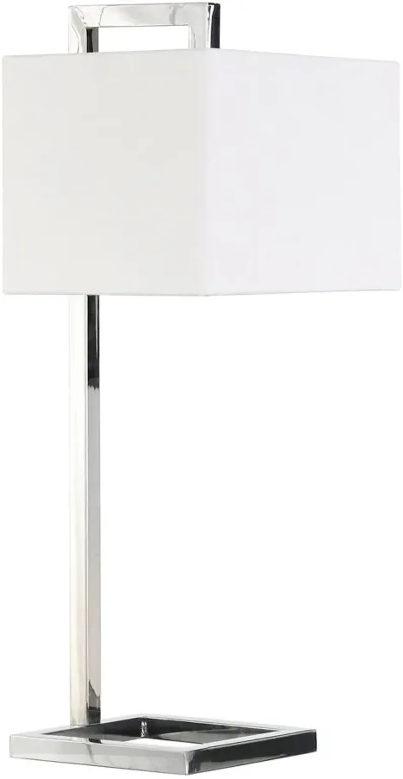 Lyssa Square Base Table Lamp in Polished Nickel by Hudson & Canal