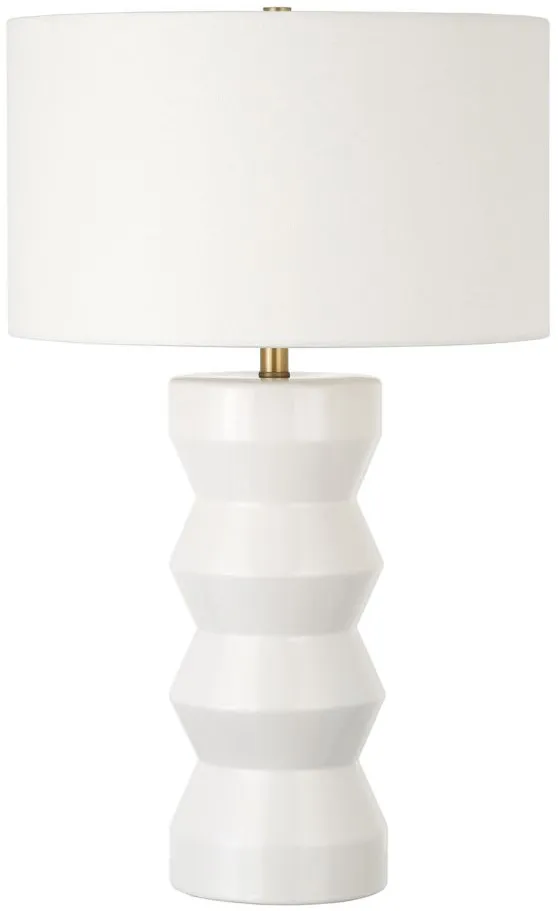 Marion Ribbed Table Lamp in Matte White by Hudson & Canal
