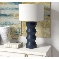 Marion Ribbed Table Lamp in Matte Navy by Hudson & Canal