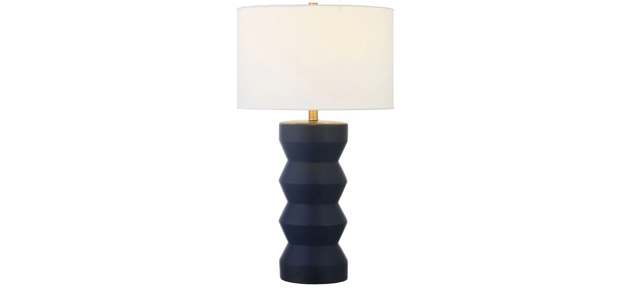 Marion Ribbed Table Lamp in Matte Navy by Hudson & Canal