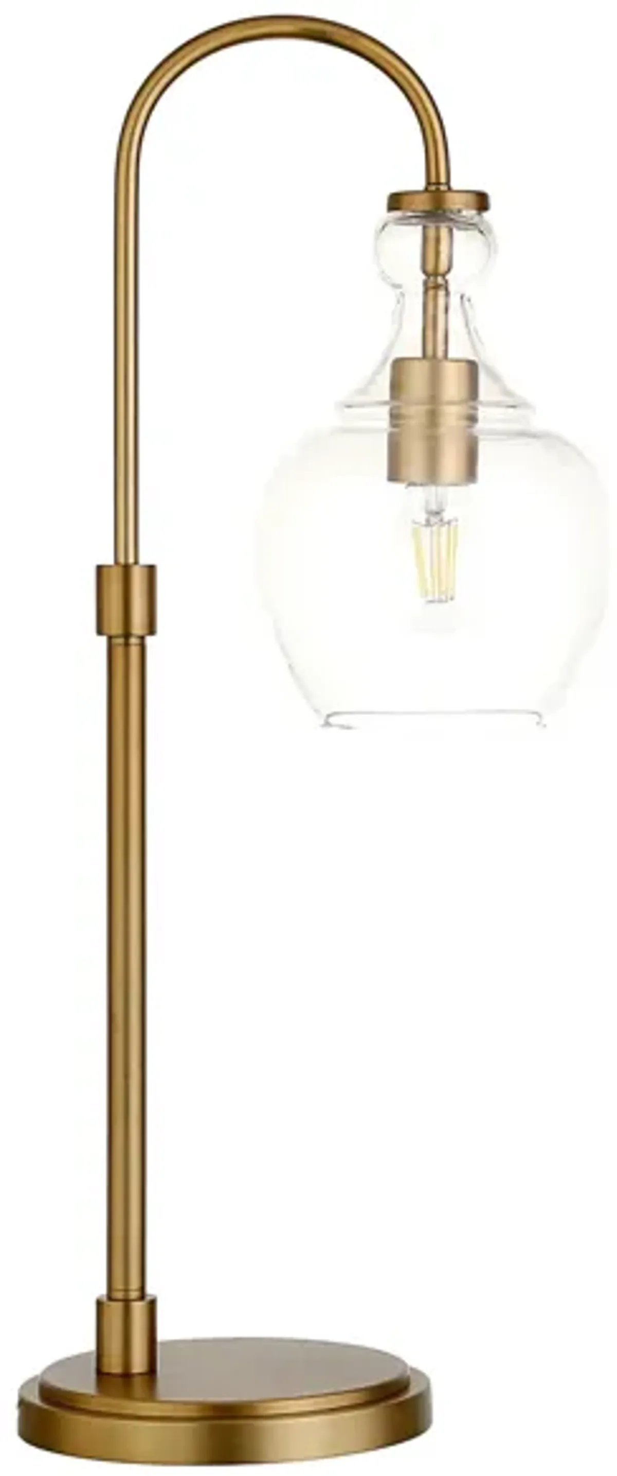 Nadire Arc Table Lamp in Brushed Brass by Hudson & Canal