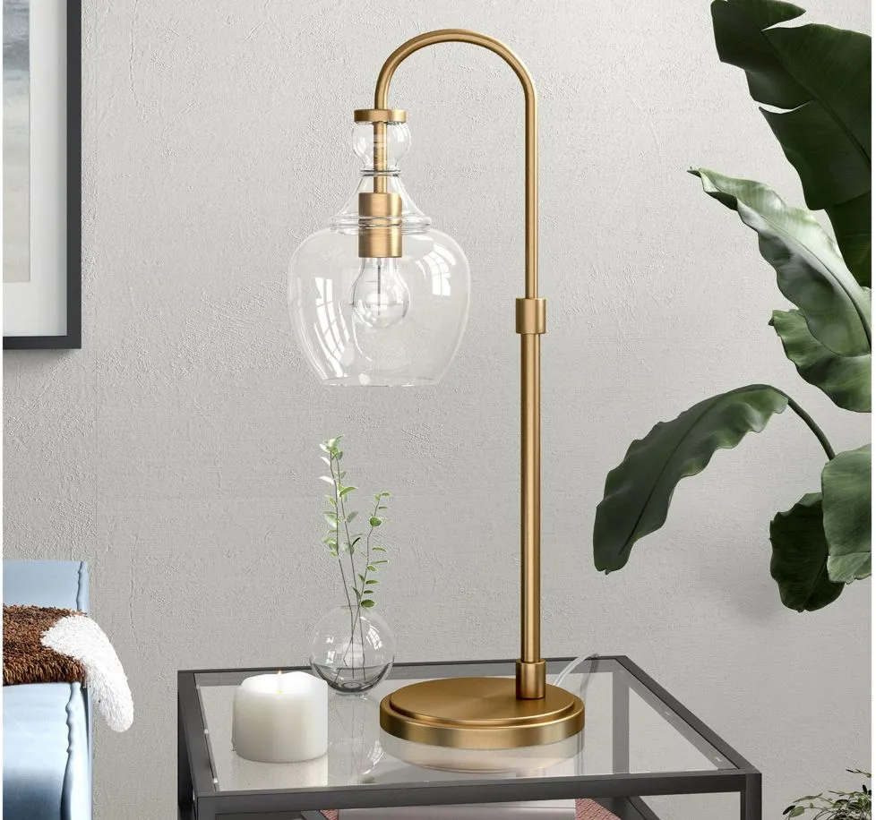 Nadire Arc Table Lamp in Brushed Brass by Hudson & Canal