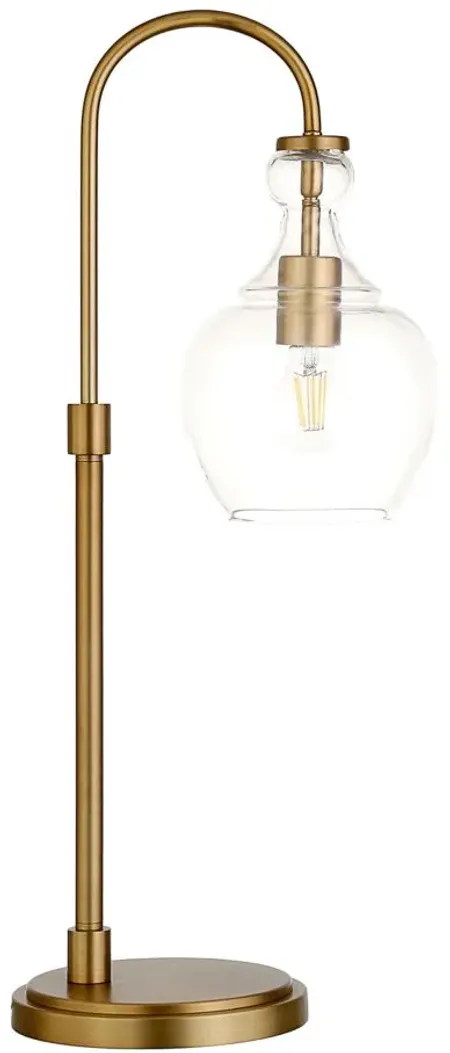 Nadire Arc Table Lamp in Brushed Brass by Hudson & Canal