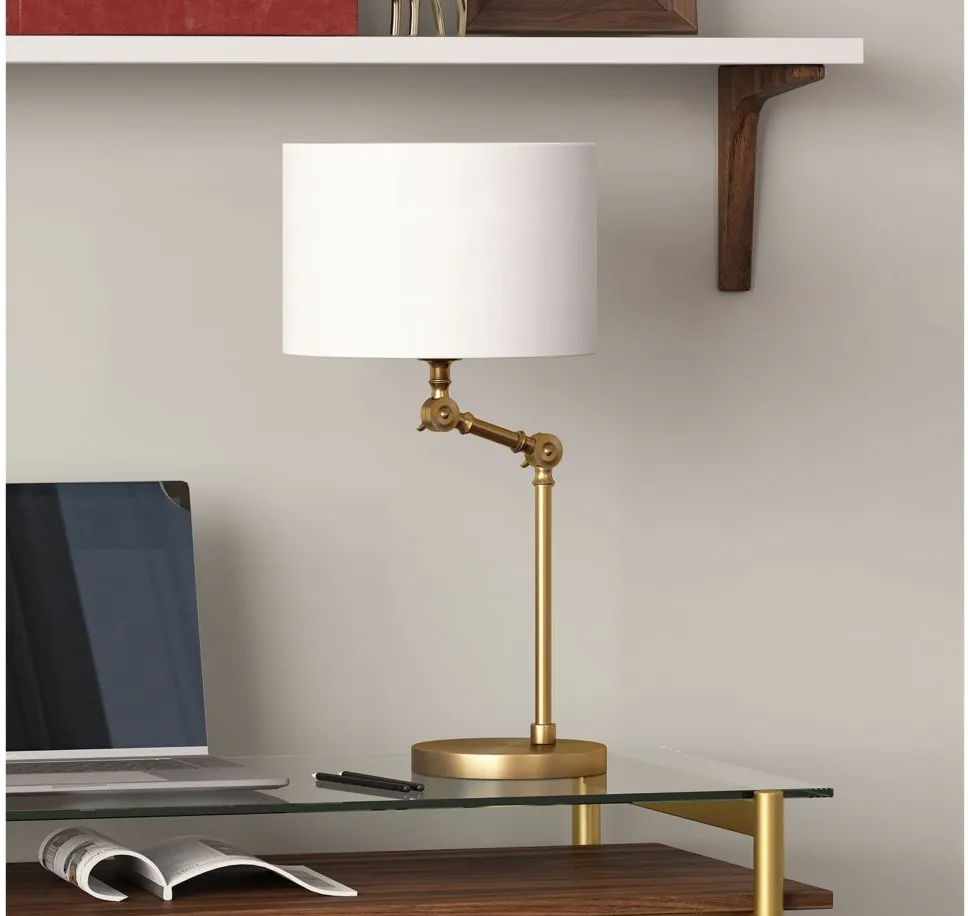 Quin Adjustable Table Lamp in Brushed Brass by Hudson & Canal