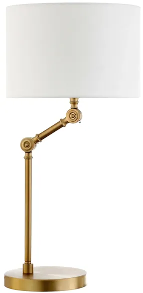 Quin Adjustable Table Lamp in Brushed Brass by Hudson & Canal