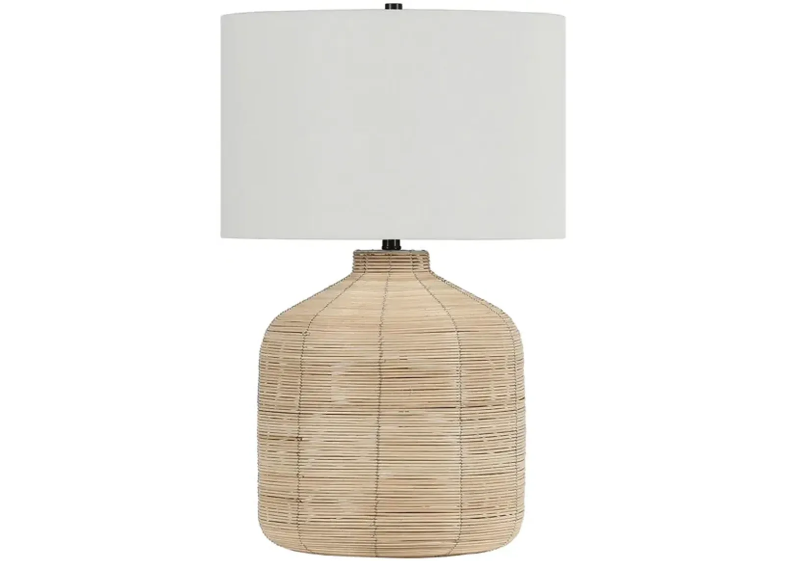 Rebecca Oversized Table Lamp in Rattan/Brass by Hudson & Canal