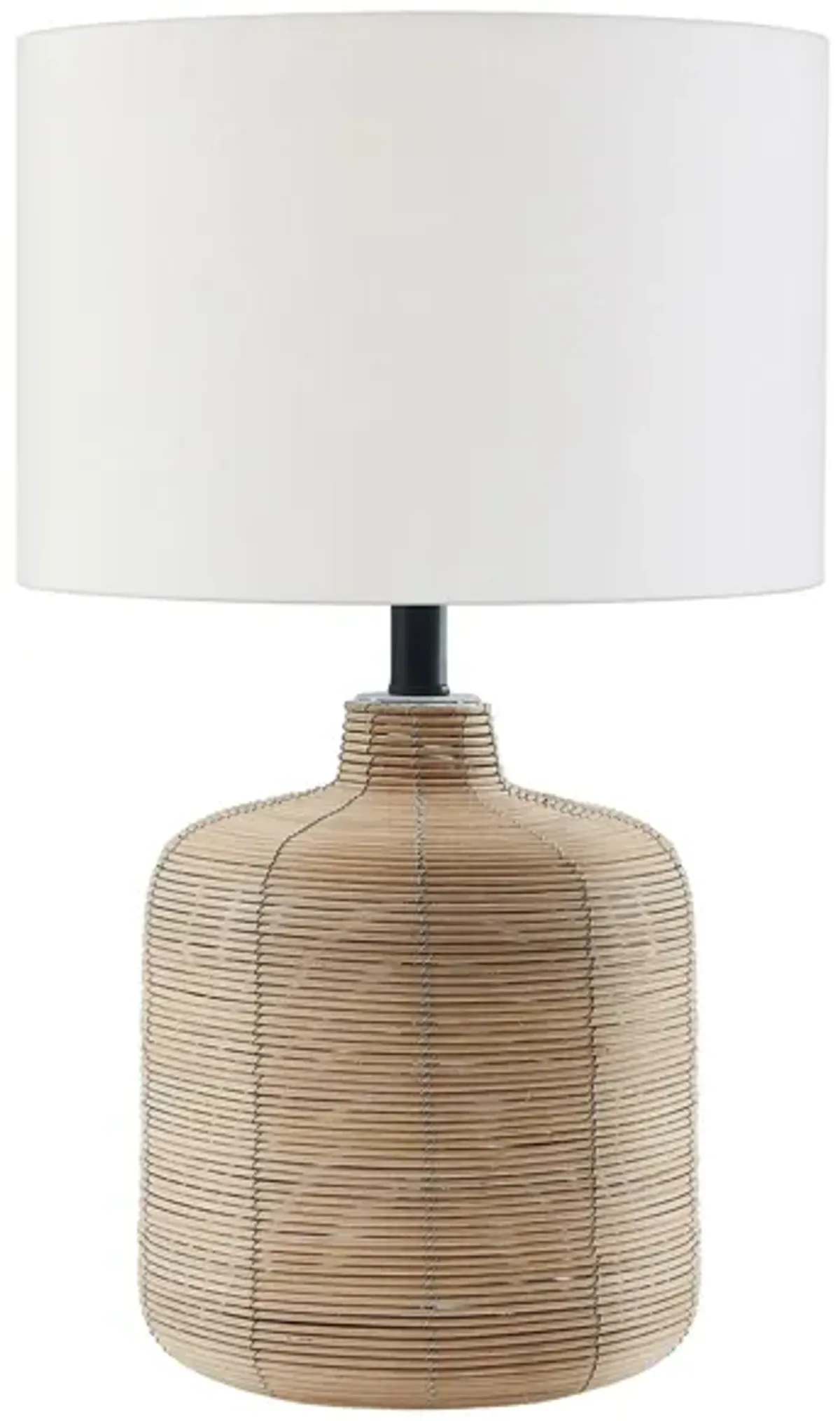 Rebecca Petite Table Lamp in Rattan/Brass by Hudson & Canal