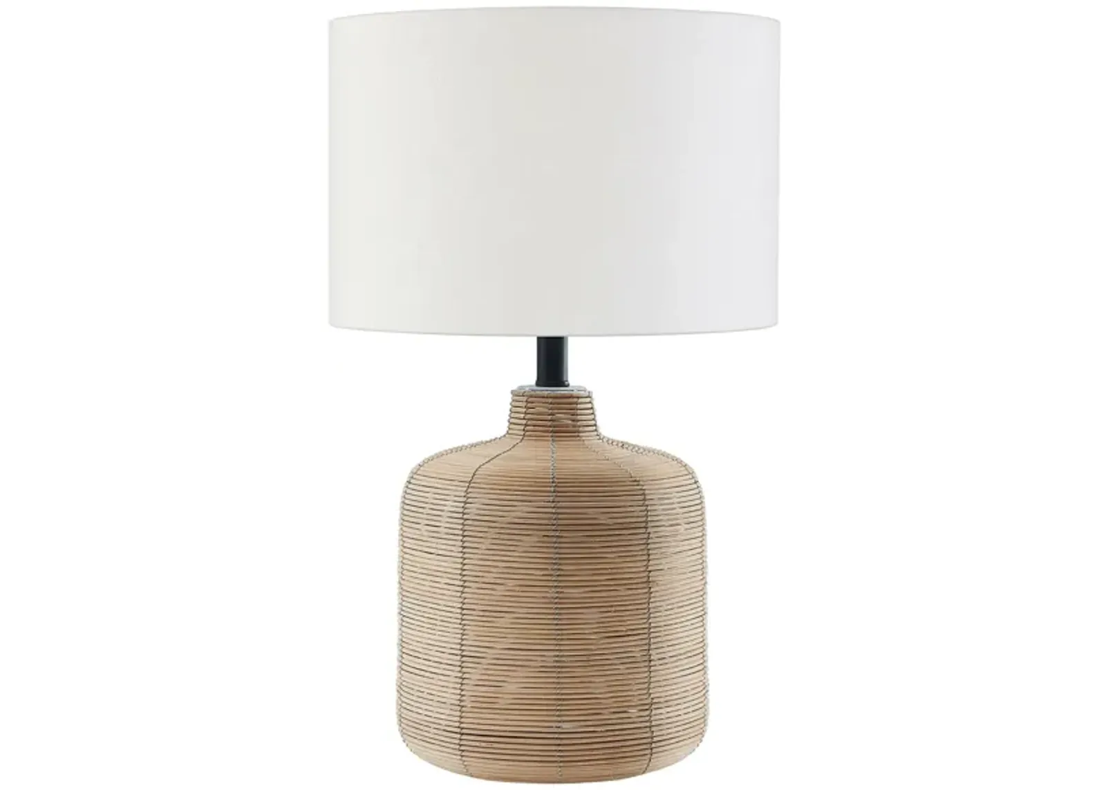 Rebecca Petite Table Lamp in Rattan/Brass by Hudson & Canal