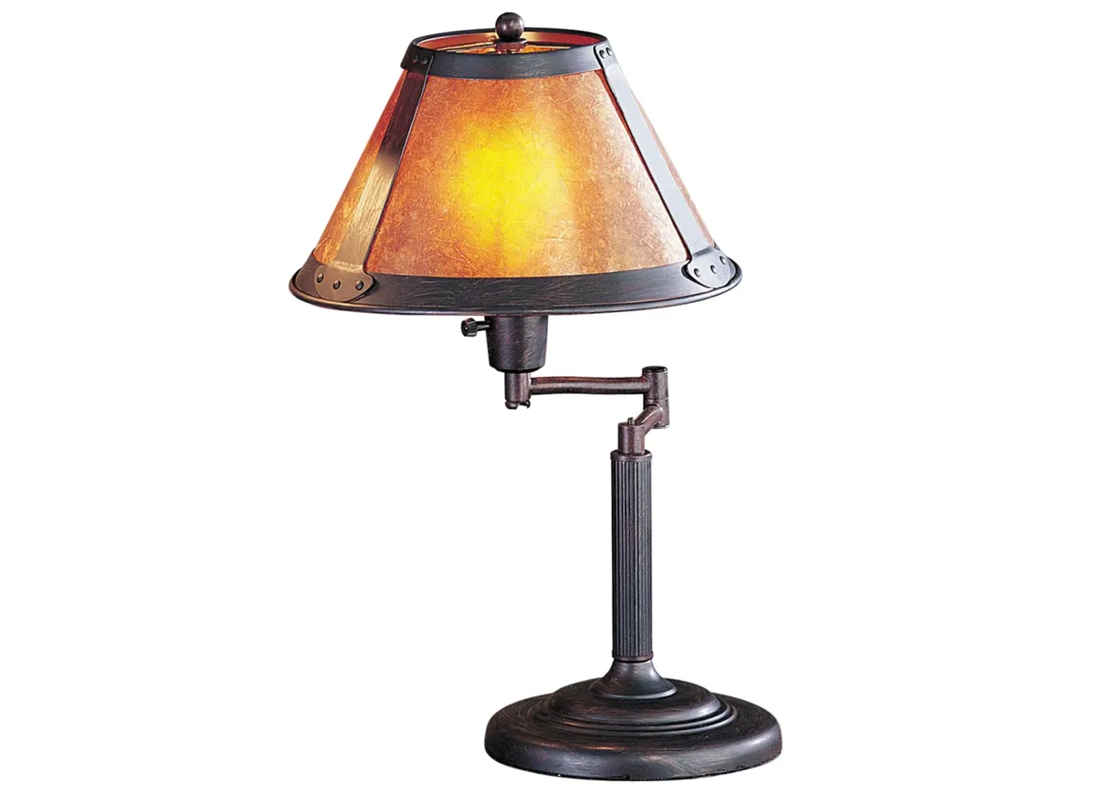 Mica Swing Arm Table Lamp in Rust by Cal Lighting