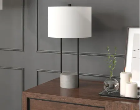 Uma Table Lamp in Blackened Bronze;Concrete by Hudson & Canal