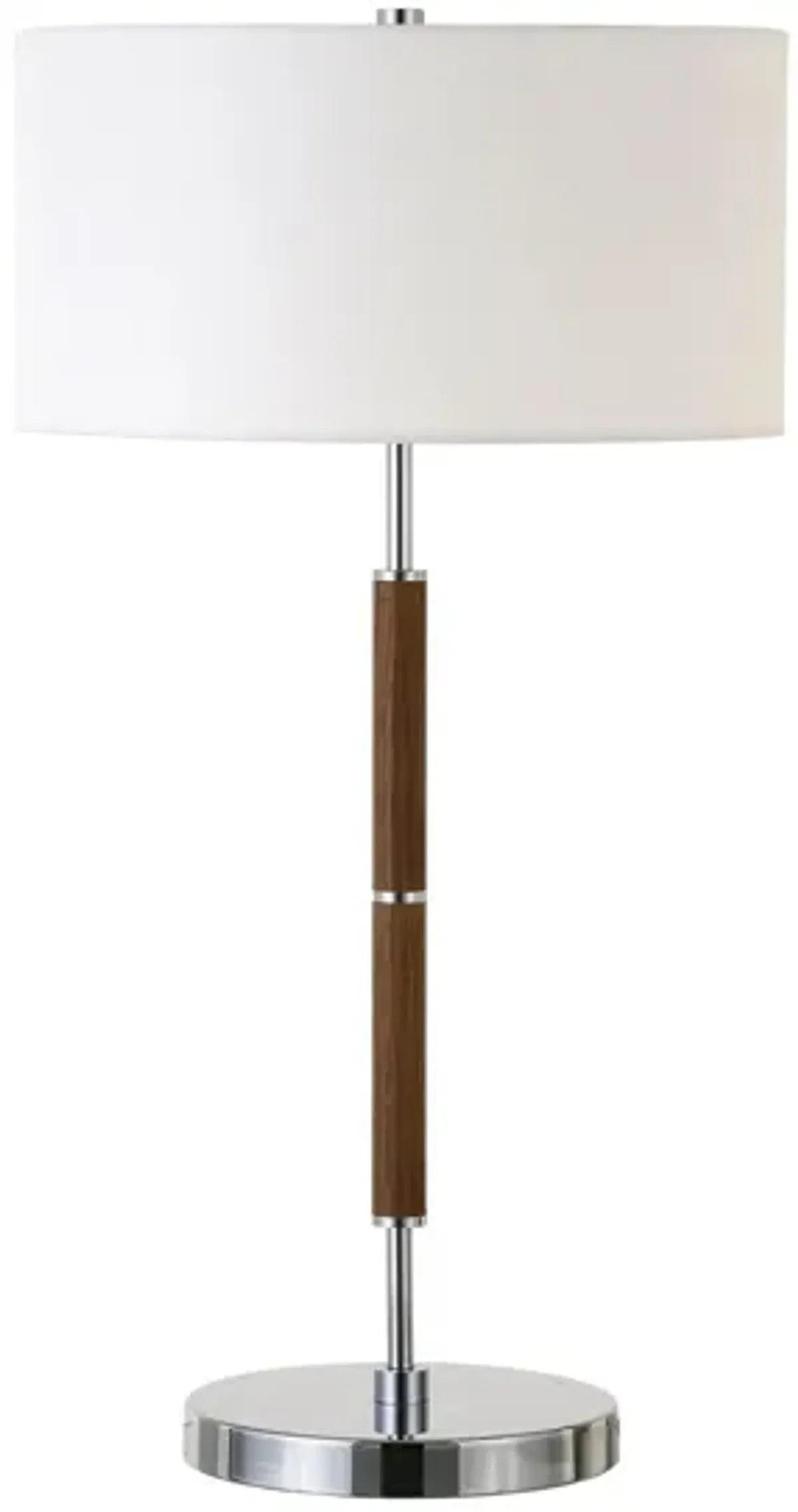 Cassius Table Lamp in Rustic Oak;Polished Nickel by Hudson & Canal